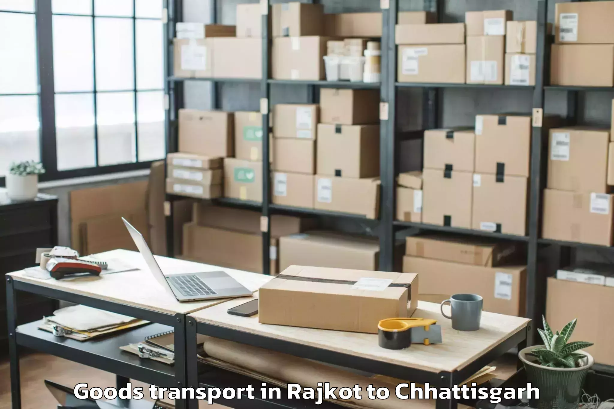 Easy Rajkot to Korba Goods Transport Booking